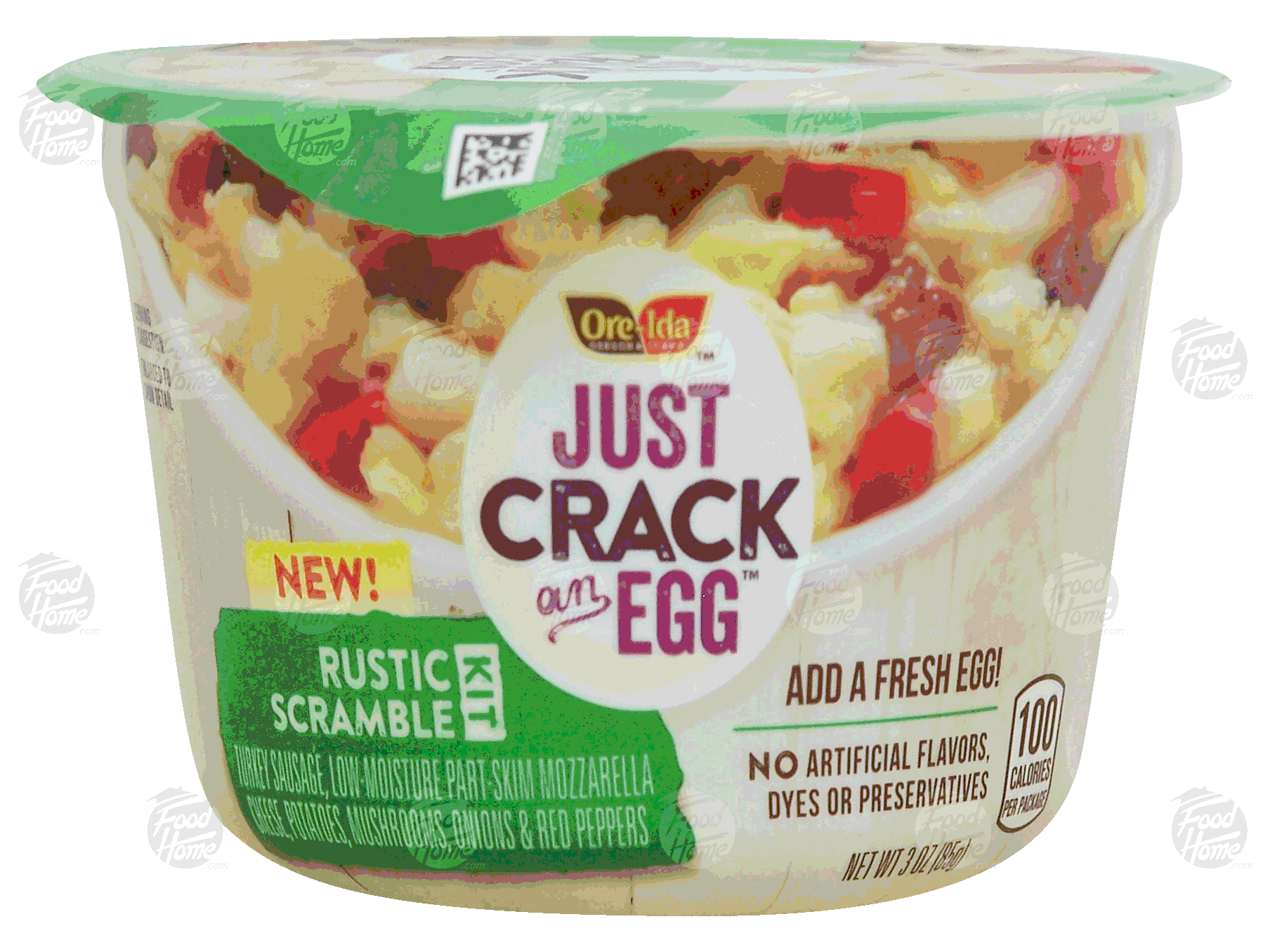 Ore-Ida Just Crack an Egg rustic scramble; turkey sausage, mozzerella cheese, potatoes, mushrooms, onions, red peppers Full-Size Picture